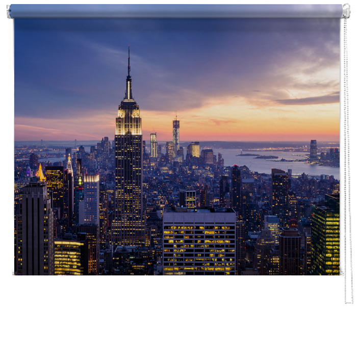NEW YORK MANHATTAN SCENE B&W Printed Picture Photo Window Roller Blind Blackout 