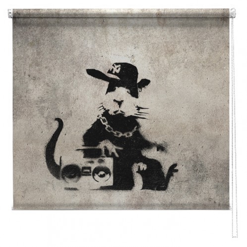 Banksy graffiti printed blind Pimp Rat