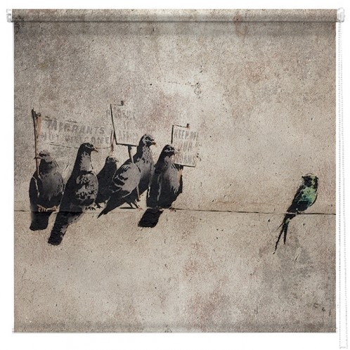 Banksy Pigeons printed blind