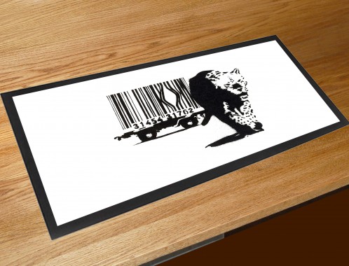 Banksy barcode leopard bar runner