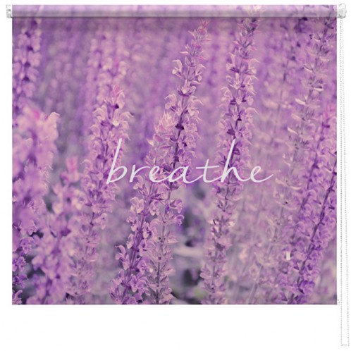'Breathe' Lavendar printed blind