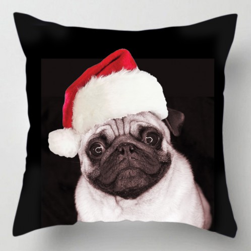 Christmas Pug dog cushion