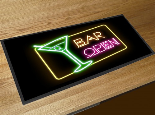 Bar Open sign bar runner mat