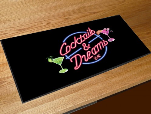 Cocktails and Dreams bar runner mat