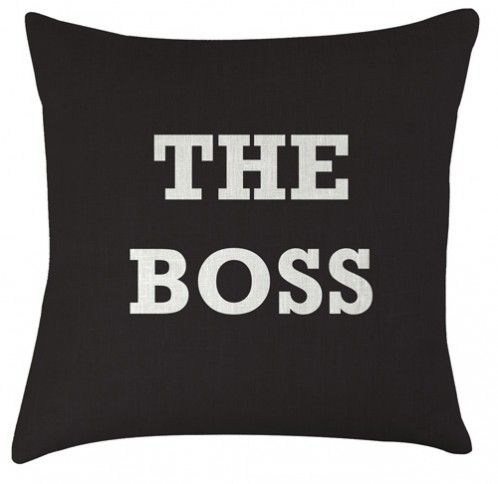 The Boss typography cushion