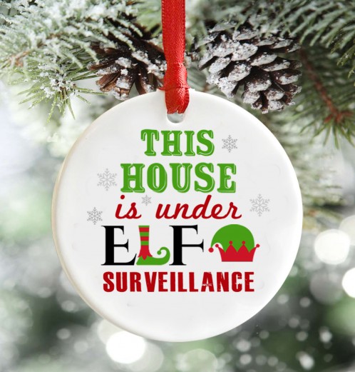 Under Elf Surveillance christmas decoration
