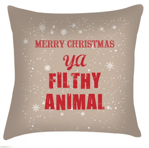 Merry Christmas ya filthy animal christmas cushion