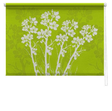 Green bouquet flowers printed roller blind