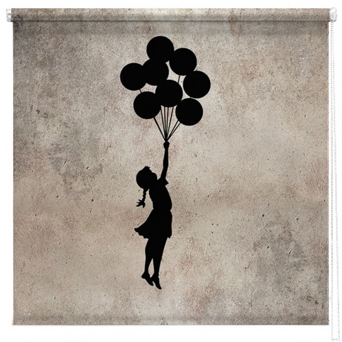 Banksy Flying balloon girl printed blind