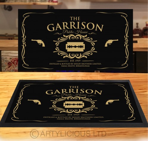 The Garrison Public House gold bar runner mat