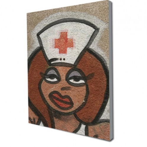 Graffiti nurse canvas art