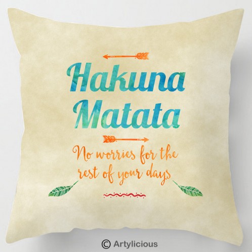 Hakuna Matata lion king quote cushion