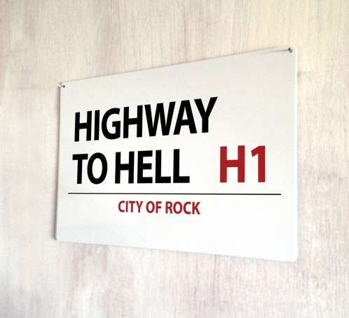 Highway to Hell street sign
