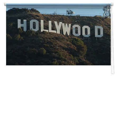 Hollywood sign printed blind