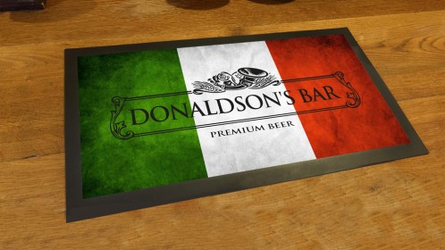 Personalised Italian flag grunge bar runner mat