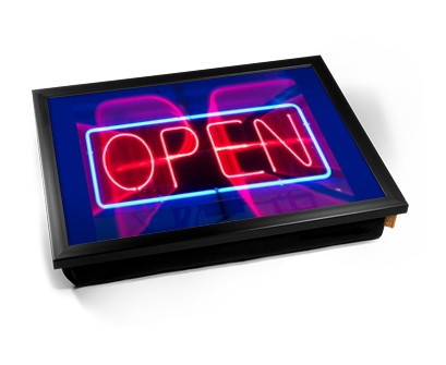 Neon Open sign laptray