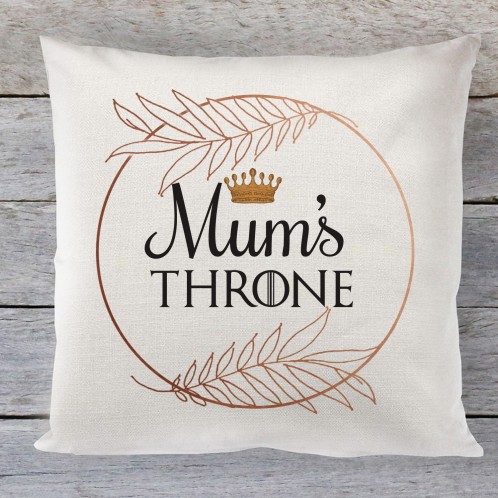 Mums Throne quote linen cushion, ideal Mothers day gift