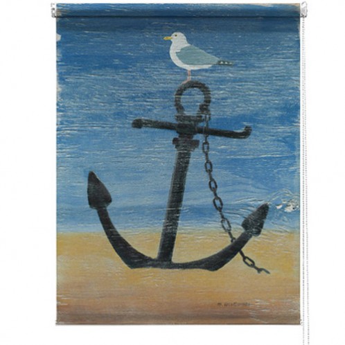 Anchor beach printed blind martin wiscombe