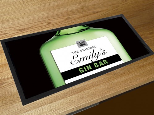 Personalised Gin bottle Bar runner bar mat