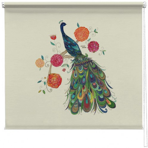 Beautiful Peacock printed blind kim anderson