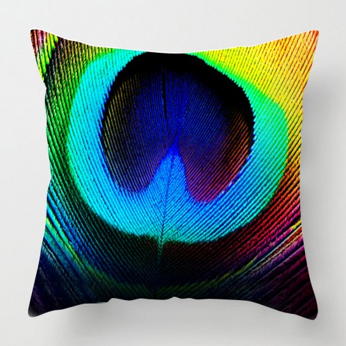 Bright Peacock Feather cushion