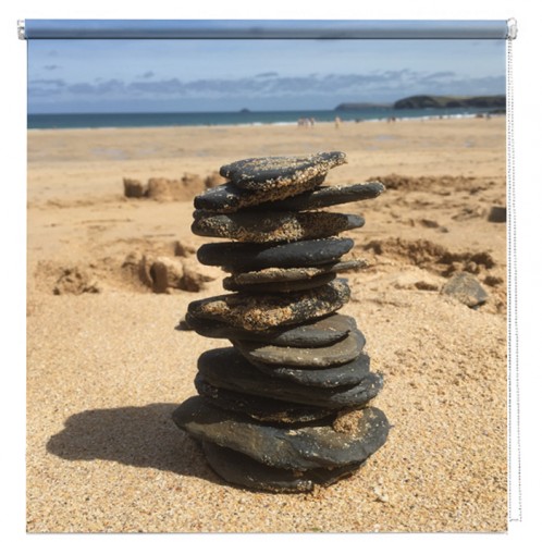 Beach Pebble stack printed blind