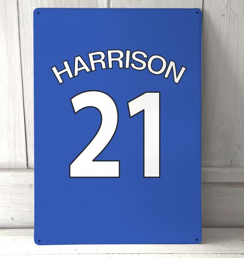 Personalised Blue football shirt Sign