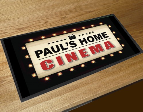 Personalised Home Cinema bar runner mat