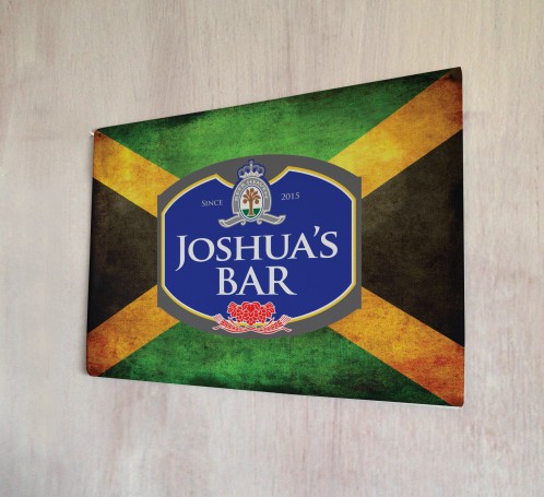 Personalised Beer Label Jamaican Flag Sign