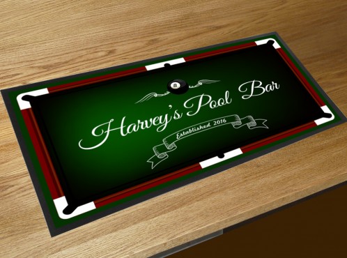 Personalised Pool table bar runner mat