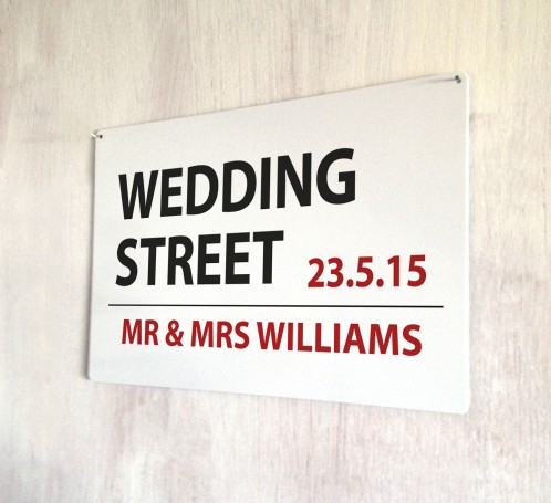 Personalised Wedding Street Sign