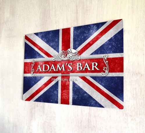Personalised Union Jack bar sign