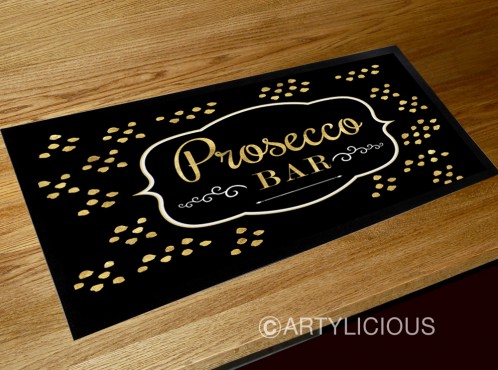 Prosecco bar gold runner mat