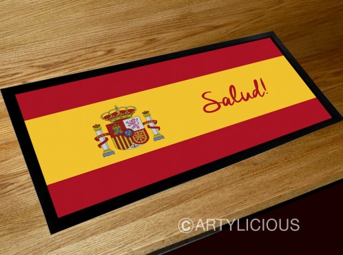 Salud, spanish flag bar runner mat