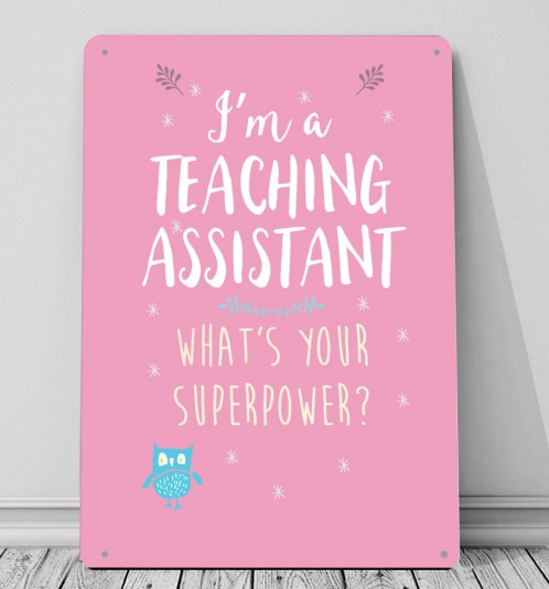 I'm a Teaching Assistant whats your superpower metal sign wall art