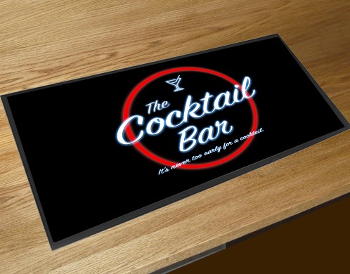 Bar Open Neon Cocktail bar runner mat