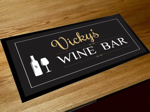 Personalised Wine Bar runner bar mat 