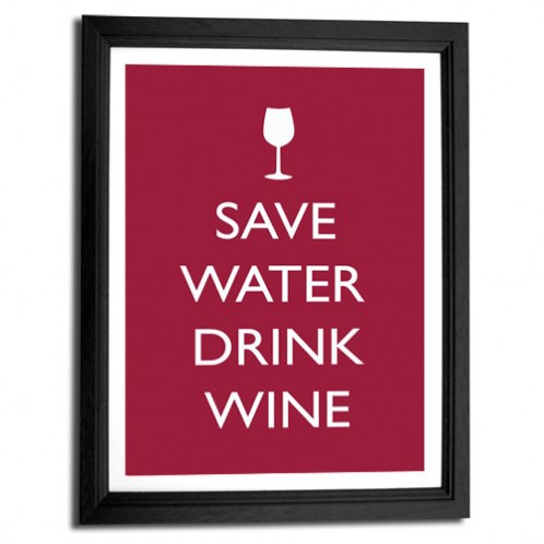 Save water drink wine canvas art