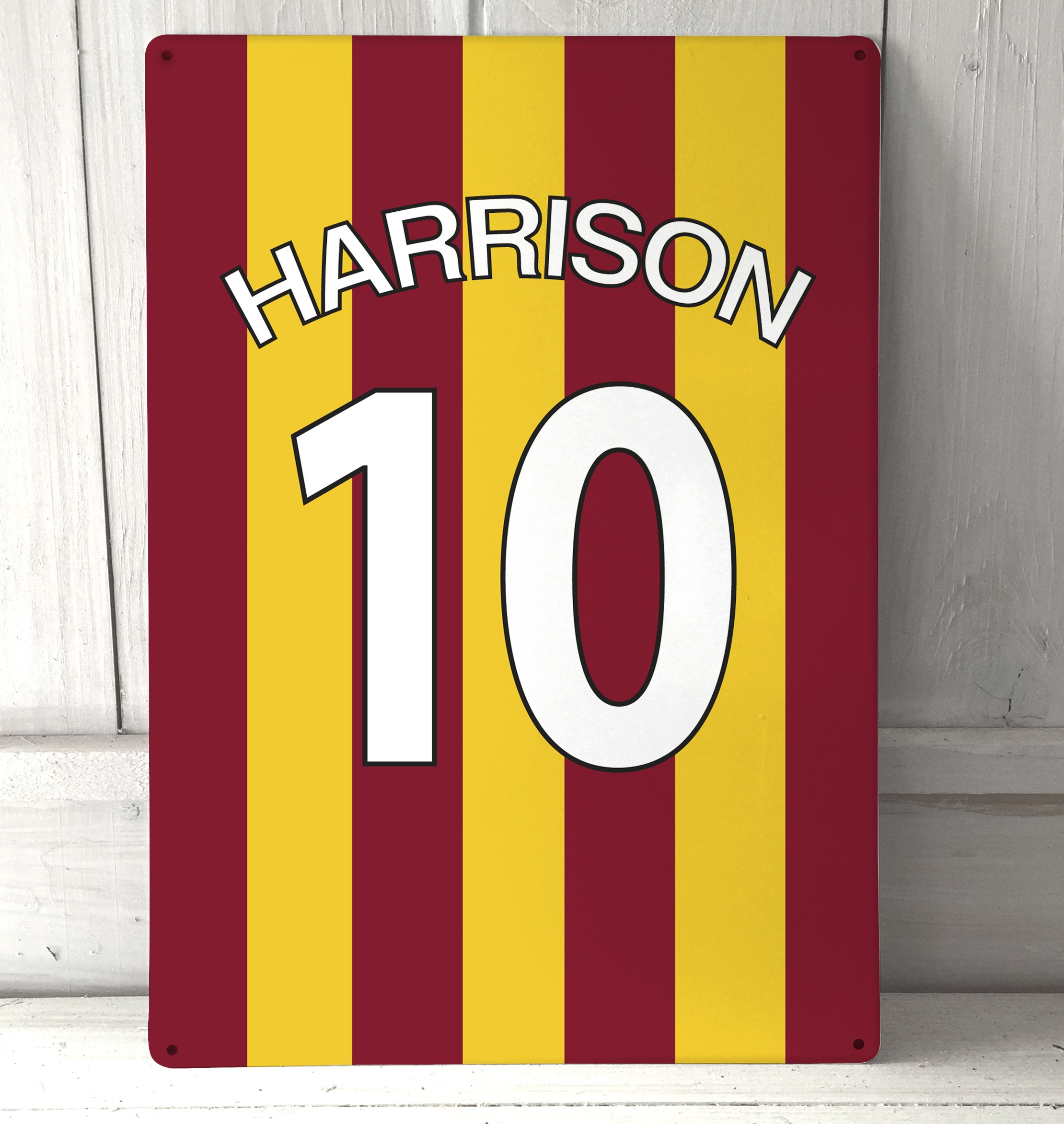 Personalised any name Bradford City Football Shirt sign A4 metal plaque decor