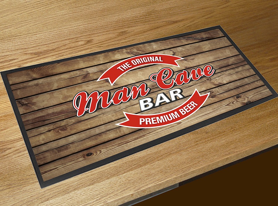 Personalised Wood effect Shots label bar runner Pubs & Cocktail Bars Bar Mat 