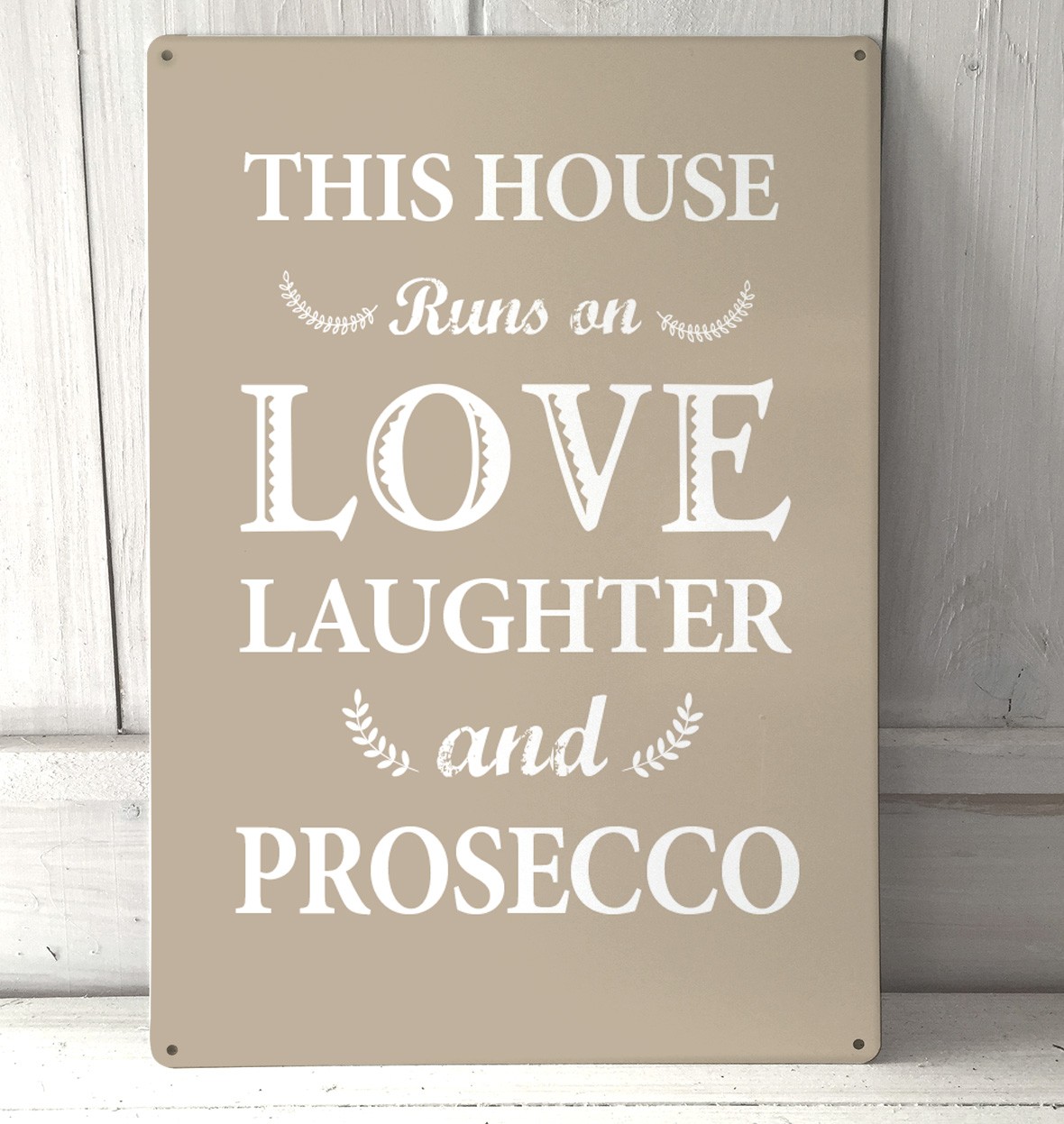 This House Runs on Love Laughter and Wine \u2013 LARGE Personalised Oak Wooden Sign