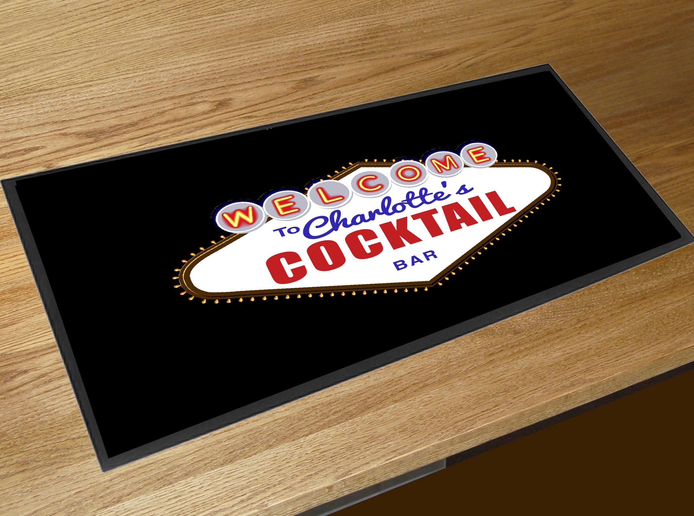 Personalised with your name Las Vegas Mojito Cocktail  bar runner home bar 
