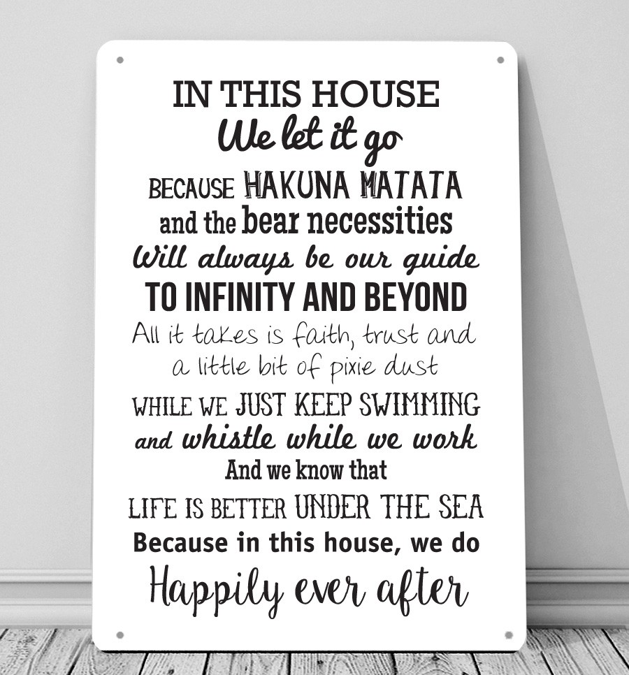 in this house we do disney inspired canvas or print poster any colours gift home 