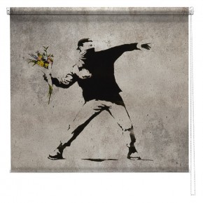 Banksy graffiti printed blind Flower Thrower