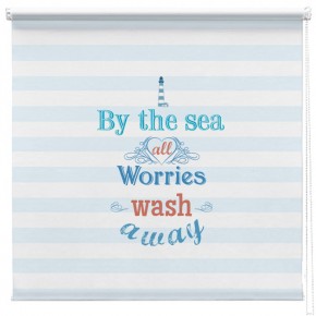 By the Sea inspirational quote printed blind