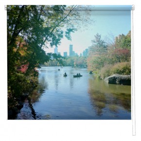 Rowing in Central Park New York printed blind