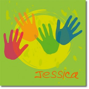 Personalised hands childrens canvas art