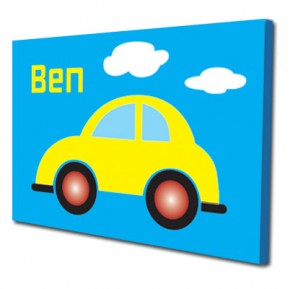 Personalised car childrens canvas art
