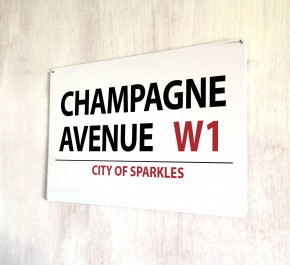Champagne Avenue metal street Sign