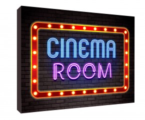 Cinema Room neon poster print or canvas